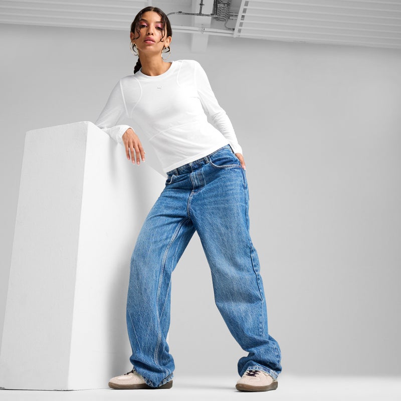 PUMA THE FAST RACE Womens White Long Sleeve Top - Image 3